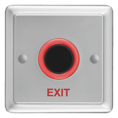 Botón de salida pasivo infrarrojo / Sensor PIR sin contacto / 8-24 VDC / Switch 30 VDC 1A / Montaje superficie europeo o americano / LED rojo/verde EXM22N00 ROSSLARE SECURITY PRODUCTS