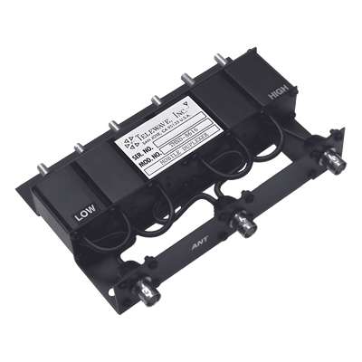 Duplexer Móvil / 806-869 MHz / 6 Resonadores / 50 W / 70 dB Aislamiento / 5-10 MHz Separación / 1.25 x 6.0 x 6.5 in TMND-8616 TELEWAVE, INC