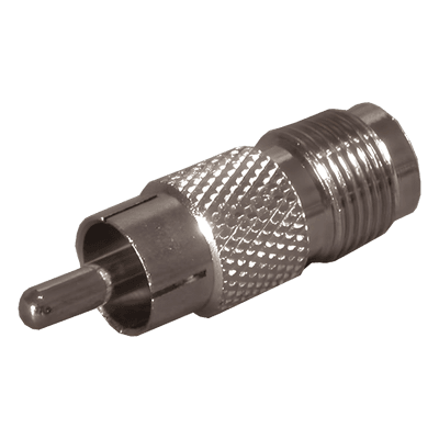 Adaptador de Interfaz / TNC Hembra a RCA Macho / 50 Ohm / Bronce Niquelado / Contacto Oro / Teflón / Audio-Video RFT-1238 RF INDUSTRIES,LTD