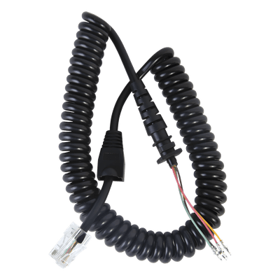 Cable de Micrófono Espiral / Conector 8P8C6 / Longitud 280 mm / Diámetro 4.5 mm / Temperatura -20~105°C / PP-PU Negro TXM272 TXPRO