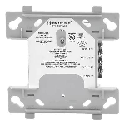 Módulo Aislante de Fallas / Lazo SLC Direccionable / Cortocircuito Cable a Cable / Alimentación por Lazo / Caja 4" (10.16 cm) ISO-X NOTIFIER