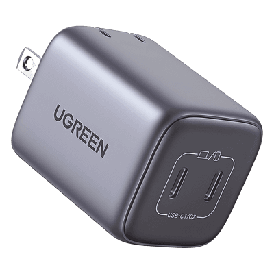 Cargador GaN II / 45W / 2 Puertos USB-C / Power Delivery 3.0 / Quick Charge 4.0 / 100-240V