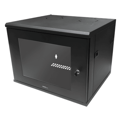 Gabinete de Montaje en Pared, Con Puerta de Cristal, de 19in, 6UR, Color Negro LW-06-05-06-UBG LINKEDPRO BY EPCOM