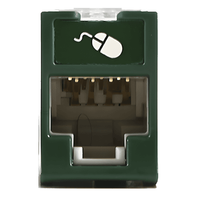 Jack / Cat6A UTP / Montaje Híbrido Plano-Angulado / Verde / Punch-Down 110 / RJ45 U6A-H07NS SIEMON