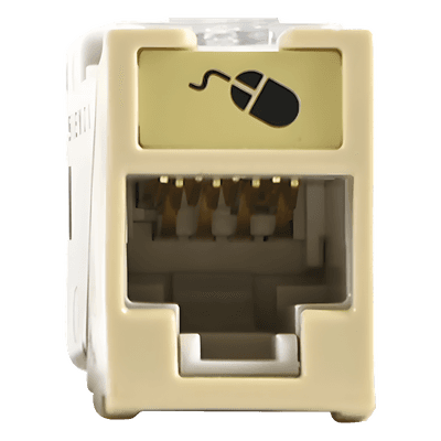 Jack Cat6A / UTP / Montaje Híbrido Plano y Angulado / Terminación 110 / Marfil / -10 a 60°C / UL 94 V-0 U6A-H20NS SIEMON