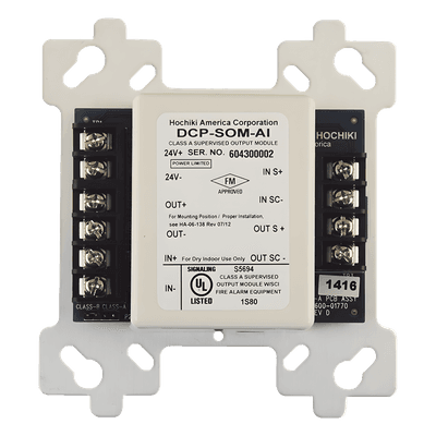 Módulo de Control Direccionable de Salida Supervisada / Clase A y B / 2 A a 30 VDC / Aislador de Cortocircuito Integrado DCP-SOM-AI HOCHIKI