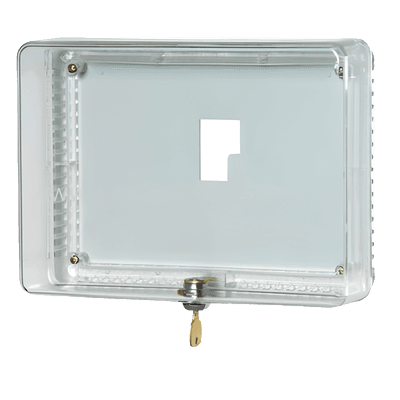 Guarda Antimanipulación para Termostato / Policarbonato Transparente / Montaje Vertical u Horizontal / Cerradura con Llave / Tamaño Grande TG512A1009/U HONEYWELL HOME RESIDEO