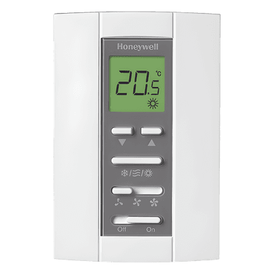 Termostato digital / Serie T6811 / Fan Coil 2 tuberías / 110 VCA / Ventilador 3 velocidades / Válvula On-Off / LCD T6811DP08 HONEYWELL HOME RESIDEO