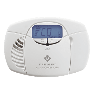 Detector de Monóxido de Carbono / Sensor Electroquímico / Pantalla Digital Retroiluminada / Alimentación por 2 Baterías AA / Alertas Visuales y Sonoras 1039727 FIRST ALERT