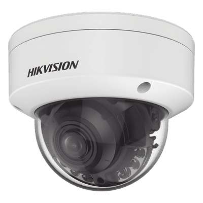 Domo IP / 4 MP / Lente Varifocal 3.6-9 mm / IR 40 m (131 ft) + Luz Blanca 40 m (131 ft) / WDR 130 dB / IP67 / IK10 / AcuSense / MicroSD 512 GB / PoE DS-2CD2747G2HT-LIZS HIKVISION