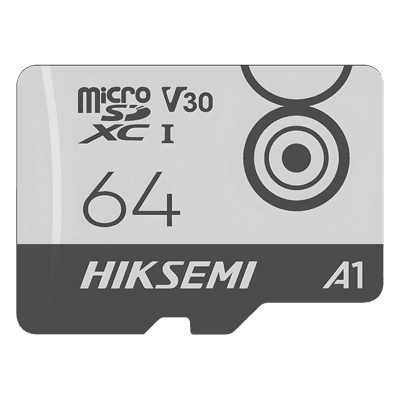 Memoria MicroSD / 64 GB / Lectura 95 MB/s / Escritura 55 MB/s / Clase 10 U3 V30 / Rango −25°C a 85°C / 10,000 h Grabación / Resistente Agua y Golpes HS-TF-M1/64G HIKSEMI by HIKVISION