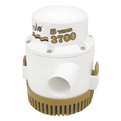 Bomba sumergible de achique / 3700 GPH / 12 VCD / Motor compacto / Eje acero inoxidable / Protección térmica TCO 13A RULE