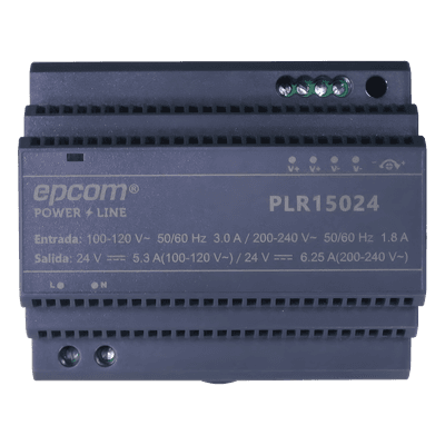 Fuente de alimentación / 12 VCC / 10.2 A / 122.4 W / 100-240 VCA / 0.143 x 0.095 x 0.073 ft PLR-150-24 EPCOM POWERLINE