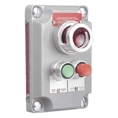 Cubierta para Estación de Control / 2 Botones Pulsadores Rojo-Verde / Luz Piloto Roja / Áreas Clasificadas Clase I Div 1&2 / NEMA 7(C,D) 9(E,F,G) HUB-XCS-0A15 HUBBELL KILLARK