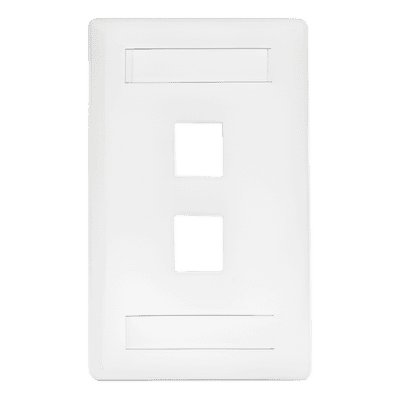 Placa Frontal / 2 Puertos / Termoplástico UL 94V-0 / Campos para Etiquetas / Blanco HUB-IFP-12W HUBBELL
