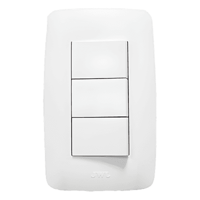 Apagador Triple Sencillo de 10 A/ 127 V CA ~ 60 Hz / Color Blanco. JTL-C7309 JWJ