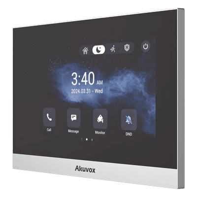 Monitor IP Android / Pantalla Táctil LCD 7" / Wi-Fi / Bluetooth / PoE / SIP / 8 Entradas de Alarma / 1 Salida de Relé / Gestión en la Nube C316W AKUVOX