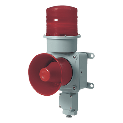 Combinación de baliza LED y sirena electrónica / 114 dB / 12-220 VCA / IP66 / Aluminio y policarbonato / Industria pesada SDL-WS-220-R QLIGHT