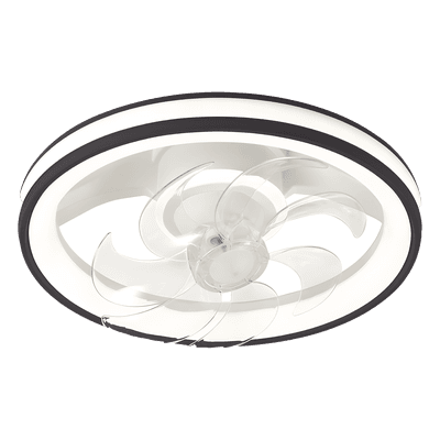 Ventilador de Techo con Luminario LED / 110 V CA 50/60 Hz / 88 W / 4500 Lm / 2700-4000-6500 K / 6 Velocidades / Dimeable / 501 mm (1.64 ft) / Blanco y Negro JLV-014 JWJ