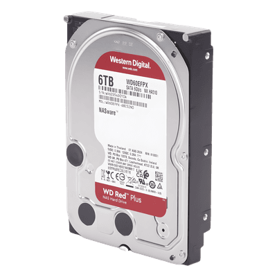 Disco Duro NAS / 6 TB / 5400 RPM / SATA III 6 Gb/s / Caché 128 MB / Uso 24-7 / Hasta 16 Bahías WD60EFPX Western Digital (WD)