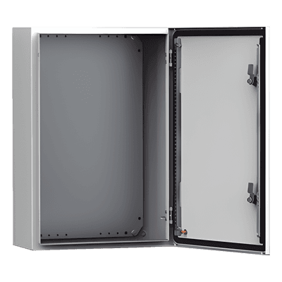 Gabinete Industrial de Uso Exterior / IP66 NEMA 4/12/13 / IK10 / Acero 1.5 mm / 600 x 600 x 400 mm (23.6 x 23.6 x 15.7 in) / Platina de Montaje Incluida MAS0606040R5 HOFFMAN