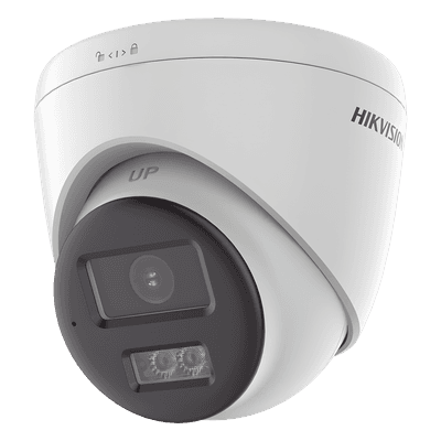 Cámara Turret TURBOHD / 8 Megapixel 4K / Dual Light 40 m (131.2 ft) / Audio Bidireccional / Sirena y Estrobo / IP67