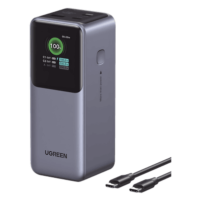 Power Bank / 20000mAh / 130W Max / 3 Salidas / PD 3.0 / QC3.0 / Pantalla TFT / Carcasa Ignífuga