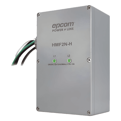 Protector de Sobretensiones / 2 Fases / 100 kA / Indicadores de Estado / Alarma Remota / IEC 61643-11 & UL 1449 4ta Edición HM-F2-NH EPCOM POWERLINE