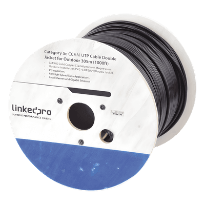 Cable UTP Cat6 / 305 m (1000 ft) / 23 AWG / CCA / Doble Forro PVC+LDPE / 250 MHz / Uso Intemperie / Sin Blindaje EPCAT6V2EXT LINKEDPRO