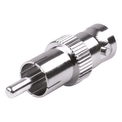 Adaptador Coaxial / BNC Hembra a RCA Macho / 50 Ohm / En Línea / Níquel-Plata-Delrin RFB-1140 RF INDUSTRIES,LTD