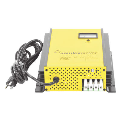 Cargador de Baterías de Plomo Ácido / 12 V / 30 A / Bancos 250 a 350 Ah / Operación Automática / Fuente con Respaldo DC SEC-1230UL SAMLEX