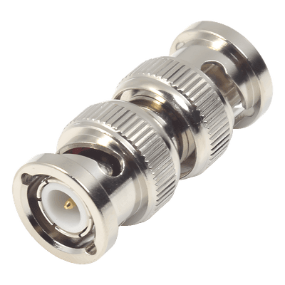 Adaptador Coaxial / BNC Macho a BNC Macho / 75 Ohm / Montaje en Línea / Cuerpo Niquelado / Contacto Oro / Aislante Teflón RFB-1733 RF INDUSTRIES,LTD