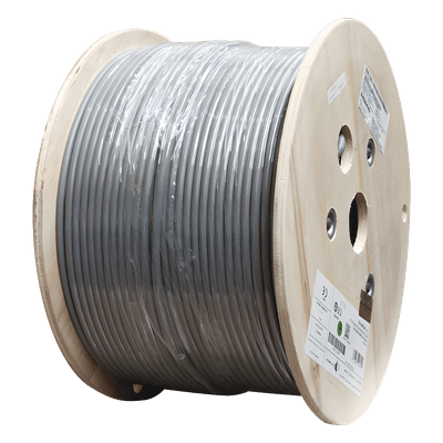 Bobina de Cable Blindado F/UTP / Cat6A / 4 Pares / 10GBase-T / CM / 305 m (1000 pies) / Gris