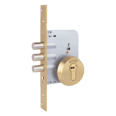 Cerradura de embutir auxiliar / Bulones / Sin resbalón / Escudo antitaladro / Acero tropicalizado RB101 ASSA ABLOY