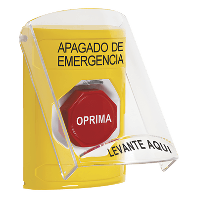 Botón de Emergencia / Tapa Policarbonato Resistente / Restablecimiento con Llave / LED Opcional / UL cUL ADA / Interior y Exterior