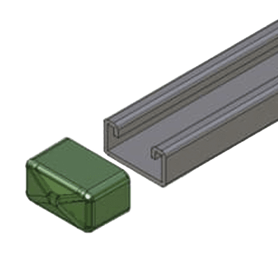 Remate Cuadrado / Unicanal 4x2 / Material No Metálico / Color Verde Oscuro