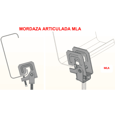 Mordaza articulada ligera / 3/8" (10 mm) / Fijación techos inclinados / Estructuras metálicas ANC-MLA38 ANCLO