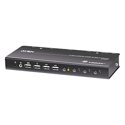 Switch KVM HDMI / 4 Puertos / 4K DCI 60 Hz / USB 2.0 / Audio 3.5 mm / Hotkeys / Selector Remoto CS784H ATEN