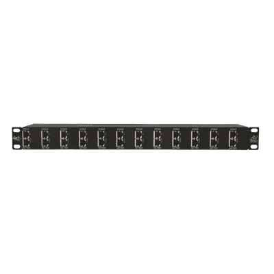Protector Rack 12 Puertos / RJ45 / 10 GbE / PoE y PoE+ / CAT5e CAT6 CAT6A / 1U / 20 kA / 75V DTK-RM12NETS DITEK