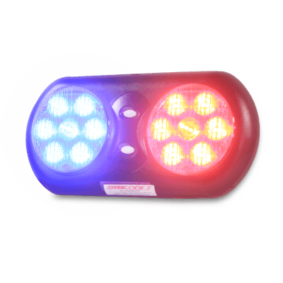 Luz LED de Advertencia / Visera Interior / 14 LED / Rojo-Azul / Velcro / 11 Pulgadas (27.9 cm) VFP36RB ECCO