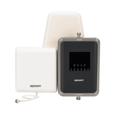 Amplificador Celular 5G / Penta Banda 700-2600 MHz / 70 dB Ganancia / Cobertura 600 m² (6458.3 ft²) / 2G 3G 4G 5G / Sin Configuración EP-5G-PBS-V2 EPCOM