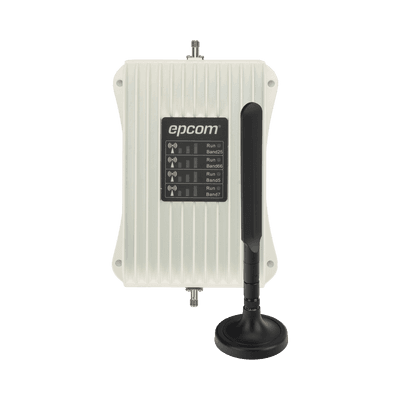Amplificador de Señal Celular para Vehículo / Cuatribanda 850/1900/1700/2100/2500/2600 MHz / Ganancia 50 dB / Multioperador y Multidispositivo / 12 VCC