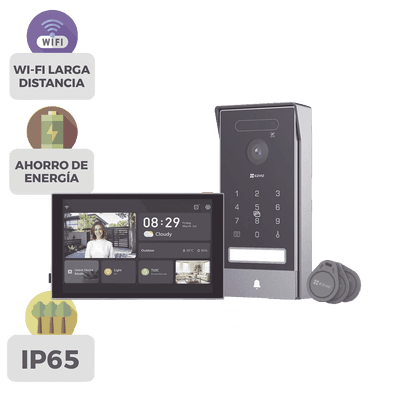 Video Portero Inteligente / 4K UHD / Wi-Fi 6 Dual Band / Reconocimiento de Venas de Palma y Facial / Monitor Táctil 8" / Visión Nocturna Color / IP65