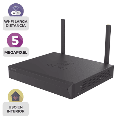 NVR IP / 4 Canales / 5 Megapixel (3K) / Wi-Fi 2.4 GHz Dual Antena / H.265/H.264 / HDMI 2592x1944 / Almacenamiento 8TB / ONVIF CSX5S/4W EZVIZ