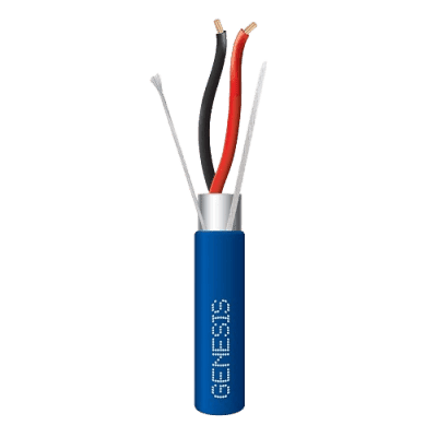 Cable Plenum Blindado / 2 x 18 AWG / 305 m (1000 ft) / Clasificación CMP, CL3P, FPLP, FT6 / Temperatura -20°C a 75°C / Color Azul 3214-2106 GENESIS