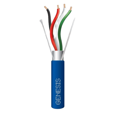Bobina de Cable / 4 x 18 AWG / Blindado con Drenaje / Clasificación Plenum CMP-CL3P-FPLP / 305 m (1000 ft) / Color Azul 3215-2106 GENESIS