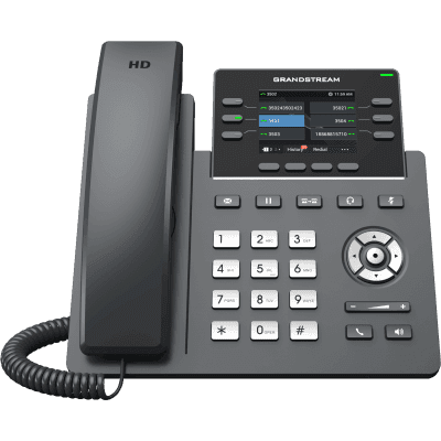 Teléfono IP / 6 Líneas SIP / Wi-Fi 6 Doble Banda / Bluetooth / 24 Teclas BLF Virtuales / Pantalla LCD 2.8" / 2 Puertos Gigabit GRP2613W GRANDSTREAM