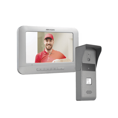 Kit de Videoportero Analógico con Pantalla LCD a Color de 7" / Frente de Calle para Exterior IP65 DS-KIS203 HIKVISION