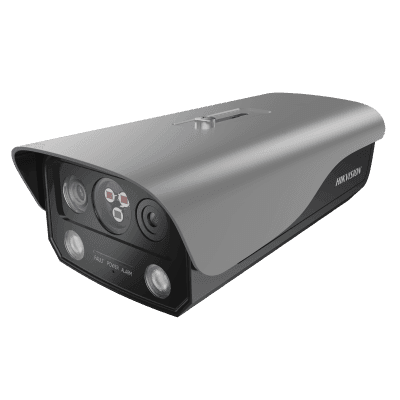Cámara IP Térmica de Detección de Incendios / 4 Megapixel Óptico + 1 Megapixel Térmico / Alcance de Llama 50 m (164 ft) / Rango Térmico 0 a 400 °C / IP66 / WDR 120 dB
