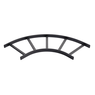 Accesorio de Escalerilla / Curva Horizontal 90° / 15 in (381 mm) de Ancho / Acero Calibre 16 / Acabado Negro RAL 9005 L90HB15BLK HOFFMAN